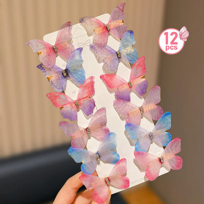 36-Piece Butterfly Hairpins - Dreamy Gradient Colors Cute Hair Accessories for Girls, Birthday Parties, Weddings & Everyday Styling