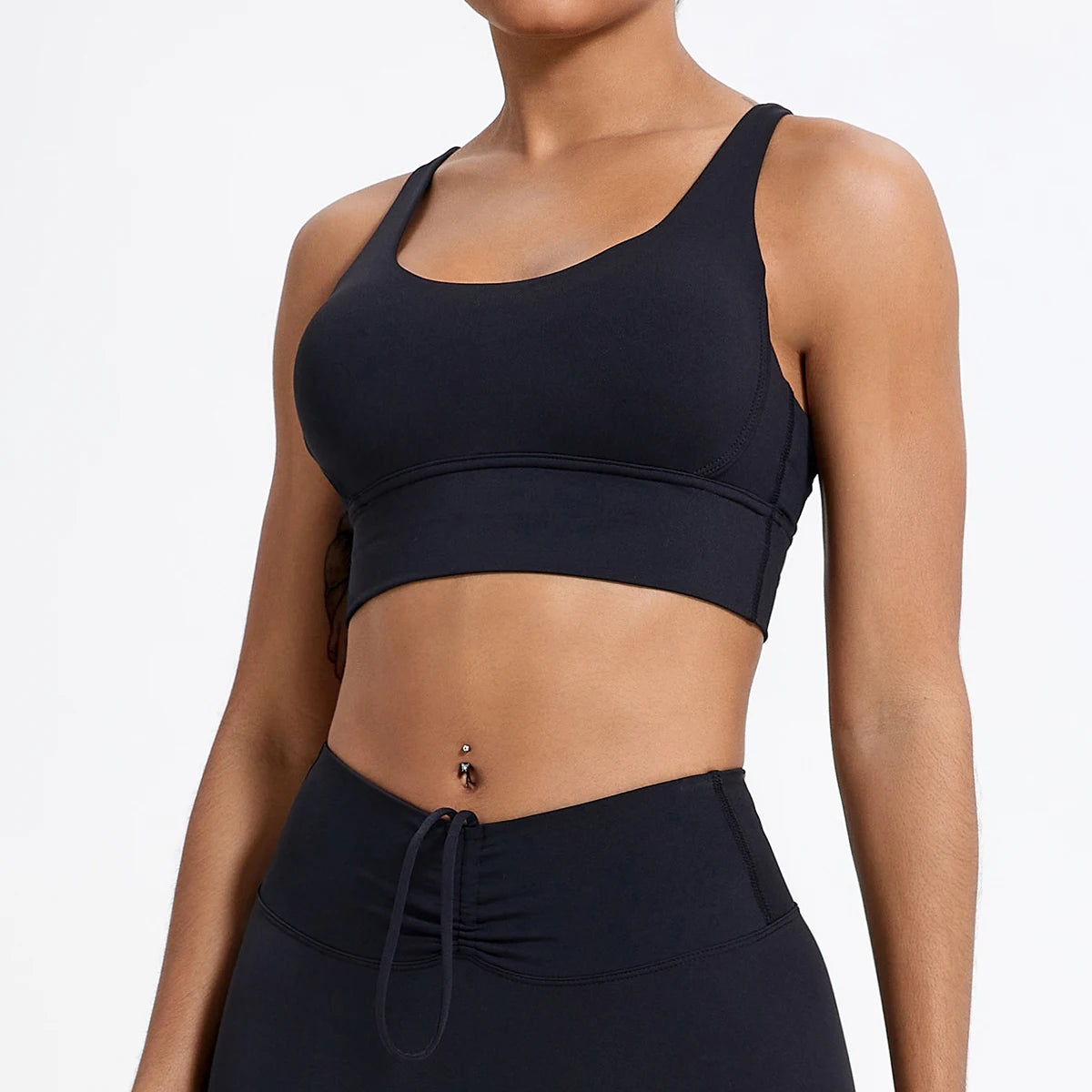 Push-Up Sports Bra for Women – Cross Back Yoga Crop Top, Shockproof Gym Fitness Bra for Running & Workout