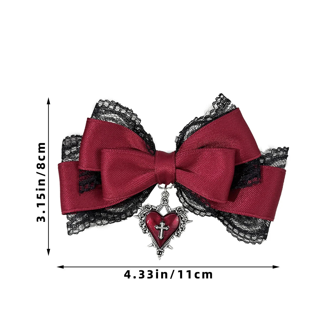 Gothic Lolita Bow Hair Clip - Black Ribbon Fashion Hair Accessory for Girls