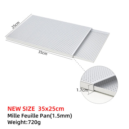 Puff Pastry Baking Tray – Rectangular Perforated Mille Feuille Pan for Oven & Bread