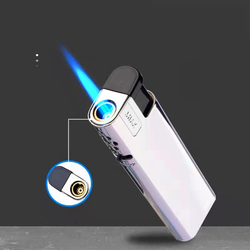 Outdoor Windproof Blue Flame Lighter – Direct Injection Cigarette Lighter for Camping & Smoking Tools (1/50 Pack)