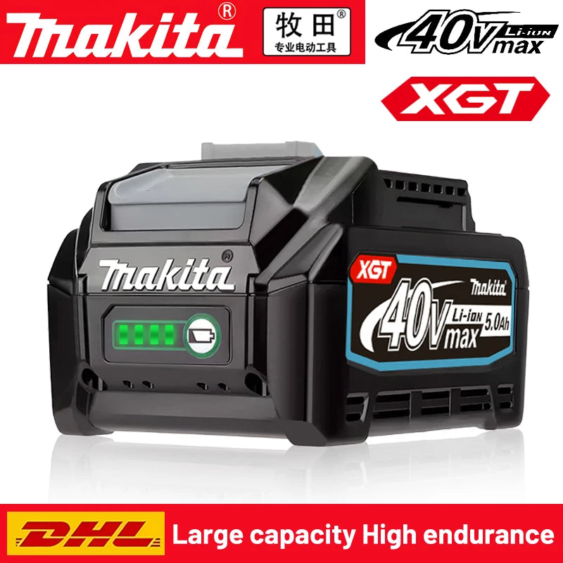 Makita XGT 40V Lithium Ion 5.0Ah Rechargeable Replacement Battery – Compatible with BL4020, BL4025, BL4050, BL4080