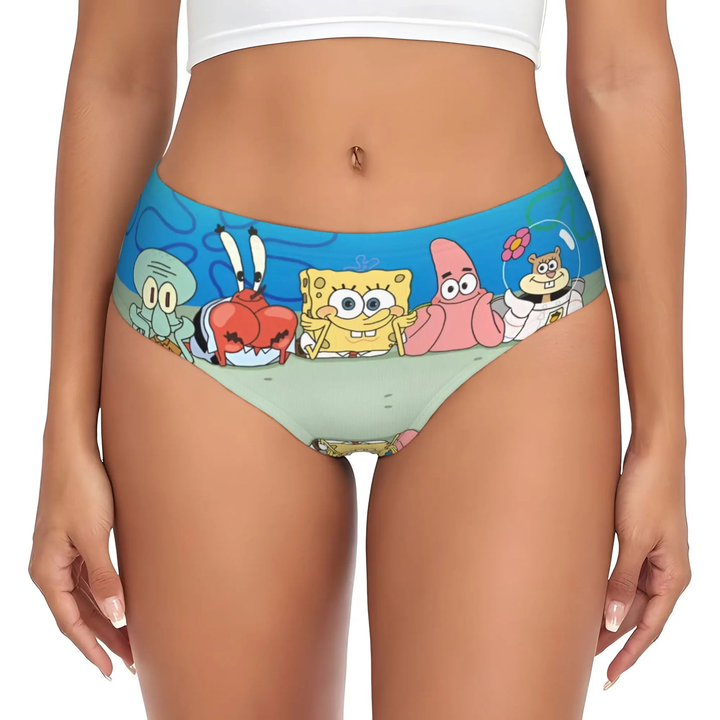Women’s Anime Graphic Brief Panties - Soft Cartoon Print Underwear