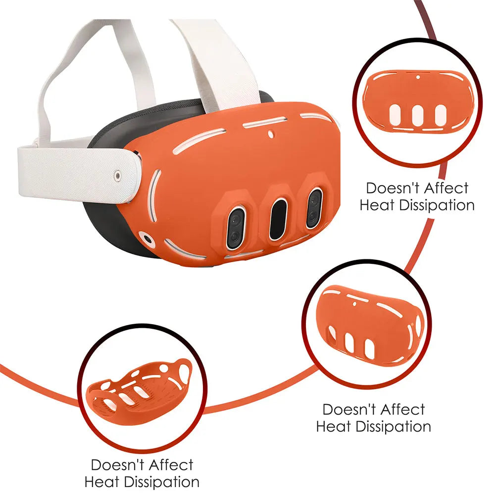 Silicone Protective Cover Set for Meta Quest 3 — VR Headset, Controller Grip, Lens Cap & Face Cover Accessories