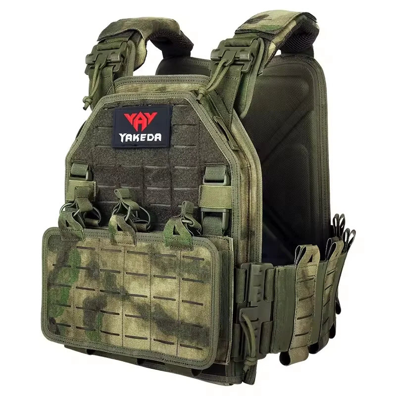 YAKEDA ATFG MOX CAMO Tactical Plate Carrier – Lightweight, Quick Release, 1000D Nylon MOLLE Vest for Combat & Hunting