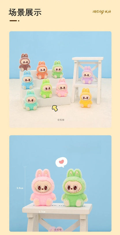 10pcs Lububu Anime DIY Flocked Action Figures — Kawaii Desktop & Car Pendant Dolls, Christmas Gift Toy