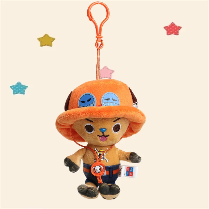 One Piece Plush Keychain Set — 14 Styles Including Tony Chopper, Luffy, Sanji, Sabo, Ace & Law | Anime Cartoon Stuffed Doll Pendant Gifts