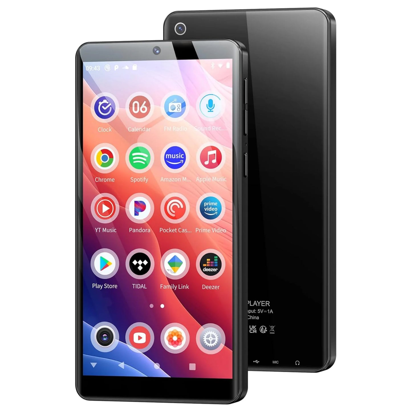 Oilsky 128GB MP3 Player - Android 13 HD Touchscreen Music Player with Bluetooth, WiFi & Camera
