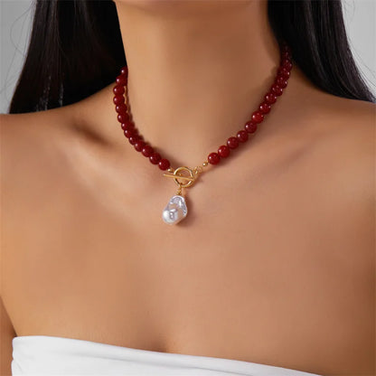 Vintage Pearl Necklace for Women - Elegant Irregular Stone Choker for Weddings, Parties & Gifts