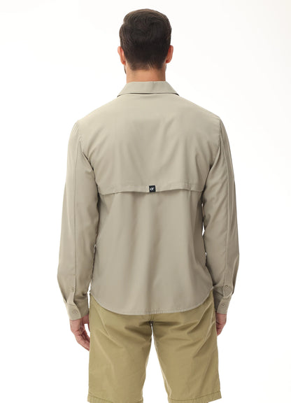 Men's UPF 50+ Fishing Shirt – Lightweight Long Sleeve Sun Protection Shirt with Breathable Mesh Back