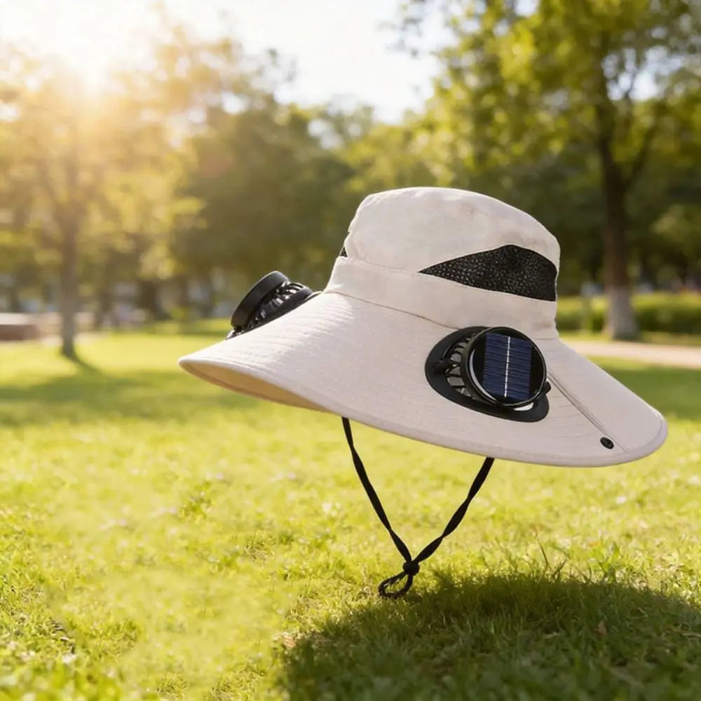 Solar Fan Hat - Breathable 3-Speed Cooling Visor Cap with UV Protection for Fishing & Summer
