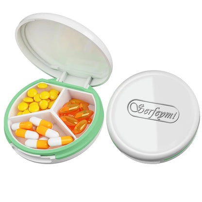 3-Compartment Travel Pill Organizer - Portable Pocket & Purse Medicine Case, Vitamin Storage Box & Gift