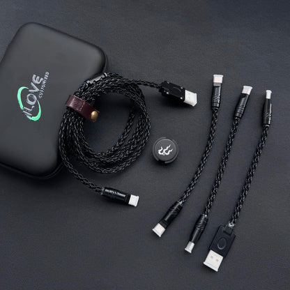 8K Gaming Keyboard USB-C Cable – Single-Crystal Copper Magnetic LED Cable for Esports Hubs and HMLAB Hubs