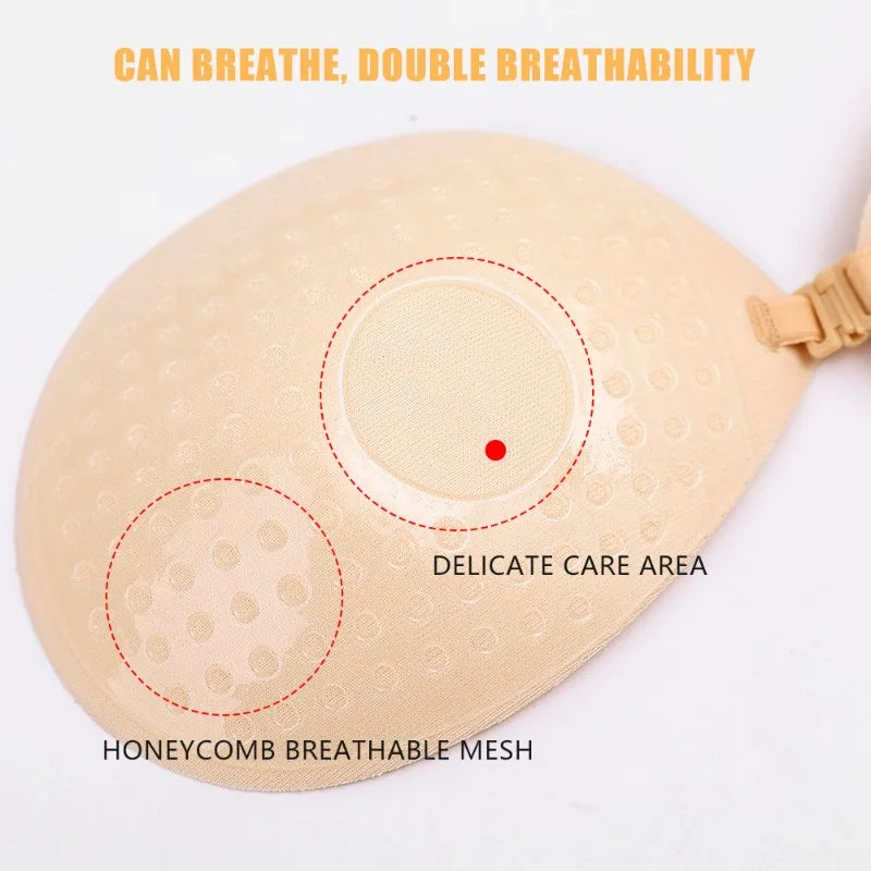 Black Strapless Push-Up Bra Cups – Reusable Invisible Nipple Covers & Chest Pads for Women Summer Dresses