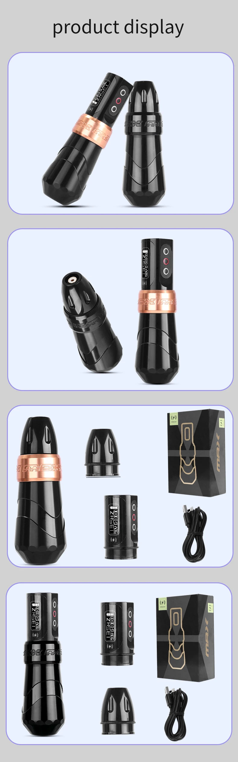 YILONG MAX Tattoo Machine Cartridge Pen – 2400mAh Coreless Motor Lithium Battery Pen Kit for Tattoo Artists