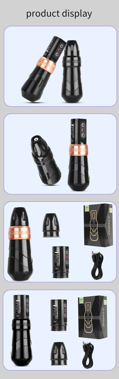 YILONG MAX Tattoo Machine Cartridge Pen – 2400mAh Coreless Motor Lithium Battery Pen Kit for Tattoo Artists