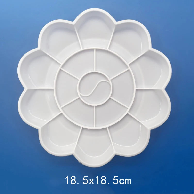 Reusable Plastic Painting Palette – Easy-Clean Paint Tray Art Supply for Acrylic & Watercolor, Ideal for School & Office Artists