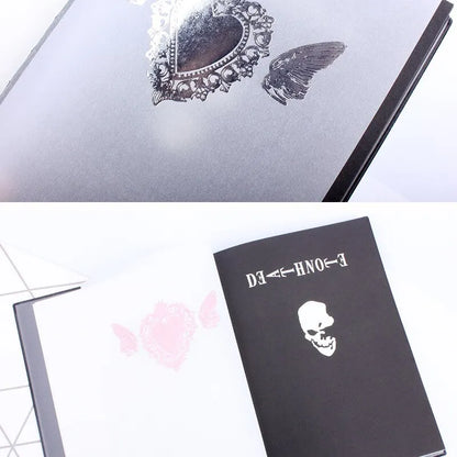 A5 Anime Notebook Set – Leather Journal, Feather Pen, Animation Art Writing Notepad with Necklace