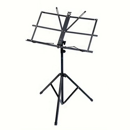 2-in-1 Folding Music Stand – Dual Use Portable Sheet Music & Desktop Book Stand, Lightweight and Adjustable