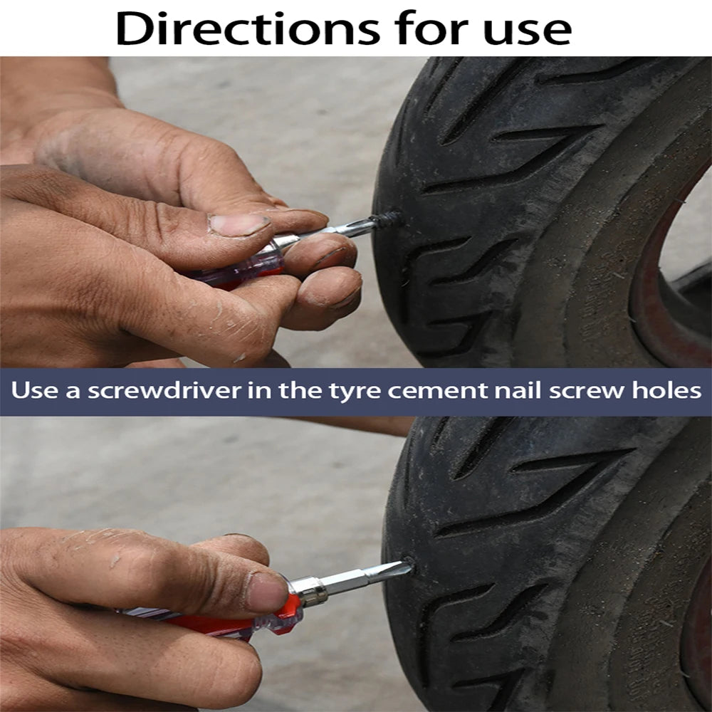 10/30PCS Car & Motorcycle Tyre Repair Nail Set – Universal Rubber Puncture Repair Tool for Truck, Scooter & Bike Tires