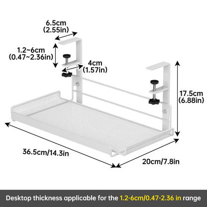 Under Desk Storage Rack Organizer – Hanging Office Basket Shelf, Workstation Partition Storage Solution for Office Desk Accessories & Space Saving Organization