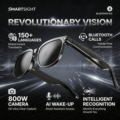 2026 Smart AI Glasses - 4K HD Camera with 8MP Video Recording, ChatGPT Support, 150+ Language Translation, WiFi & Bluetooth Audio