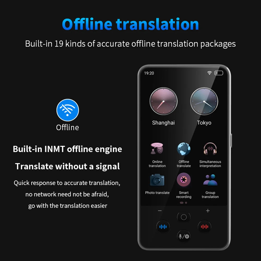 S85 Pro Language Translator Device – 138 Languages, Voice & Video Recording, Offline Translation, 8GB, 2000mAh