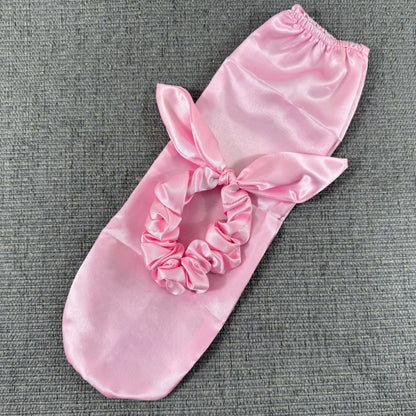 Cute Rabbit Ear Headband – Satin Bunny Knot Hairband for Women & Girls, Elastic Bowknot Hair Accessory