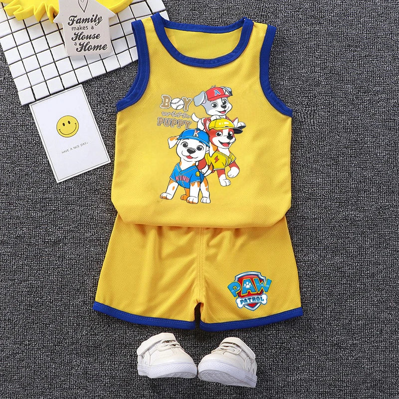 PAW Patrol Kids Soccer Jersey Set - Colorful Sleeveless Sportswear Training Outfit