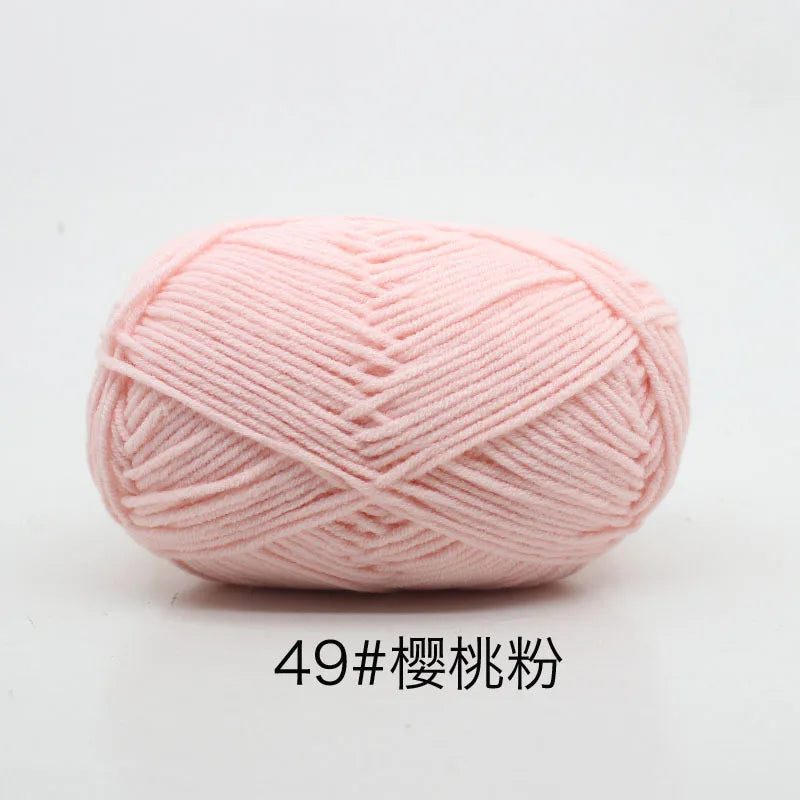 40-50g/Set 4ply Milk Cotton Knitting Yarn – Dyed Lanas for Crochet, Sweaters, Hats & Dolls, Affordable Craft Supplies