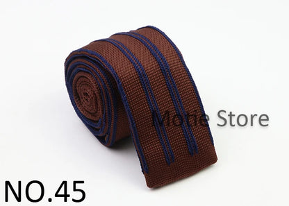 Classic Knit Neck Tie for Men — 6cm Plaid & Dots Casual Business Wedding Tie