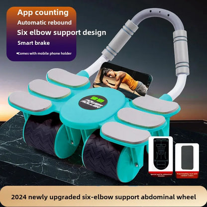 Abdominal Wheel with Automatic Rebound – Four Wheels & Six-Elbow Support for Core Training