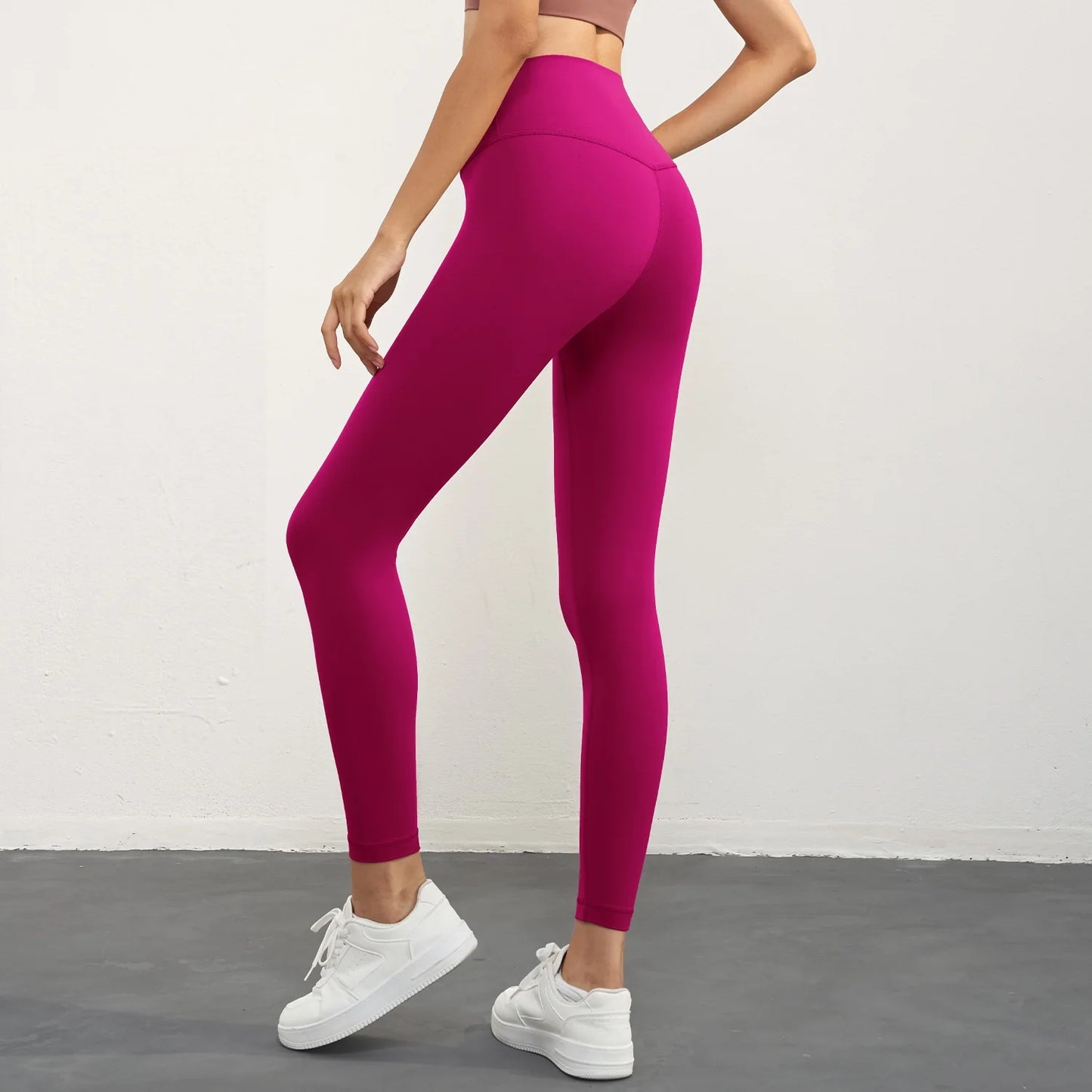 Women's High Waist Yoga Leggings - Soft Butter Fabric Fitness Pants With Back Waist Pocket For Gym & Sports Training