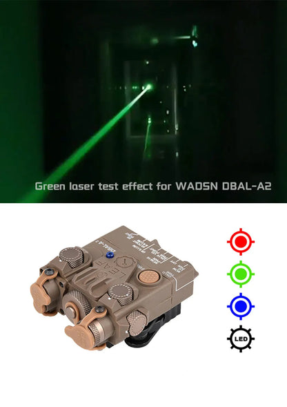 DBAL A2 Tactical Aiming Device – M300/M600 Flashlight, Red/Blue/Green Optics, 20mm Rail Mount Airsoft Accessory