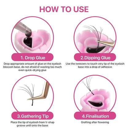 100PCS Heart-Shaped Disposable Glue Rings – Eyelash Extension & Tattoo Pigment Holder Cups, Lash Makeup Supply Tool Kit