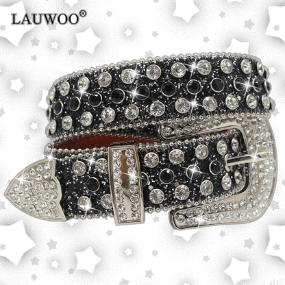 Luxury Rhinestone Belt – Diamond Crystal Studded Fashion Pin Buckle Belt for Women, Stylish Jeans Decoration
