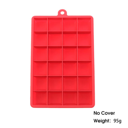 24-Hole Silicone Ice Tray — Square Mold for Ice, Food, Cheese, Jelly, with or without Lid