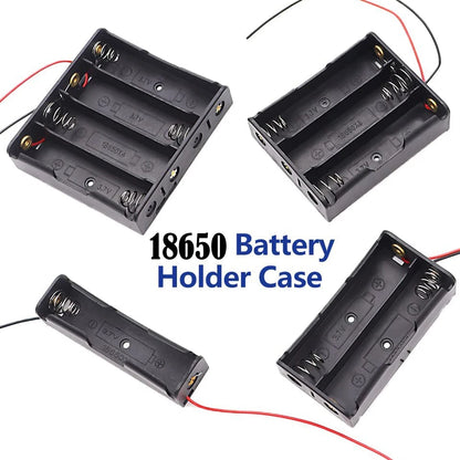 3PCS 18650 Battery Holder Box - 1 Slot 3.7V Storage Case with Black & Red Wires for 1/2/3/4 Cells