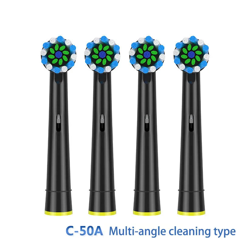 4Pcs 3D Oral B Toothbrush Heads - Replacement Brush Attachment for Braun Oral B, Oral Toothbrush Heads, Compatible with Oral B Nozzles