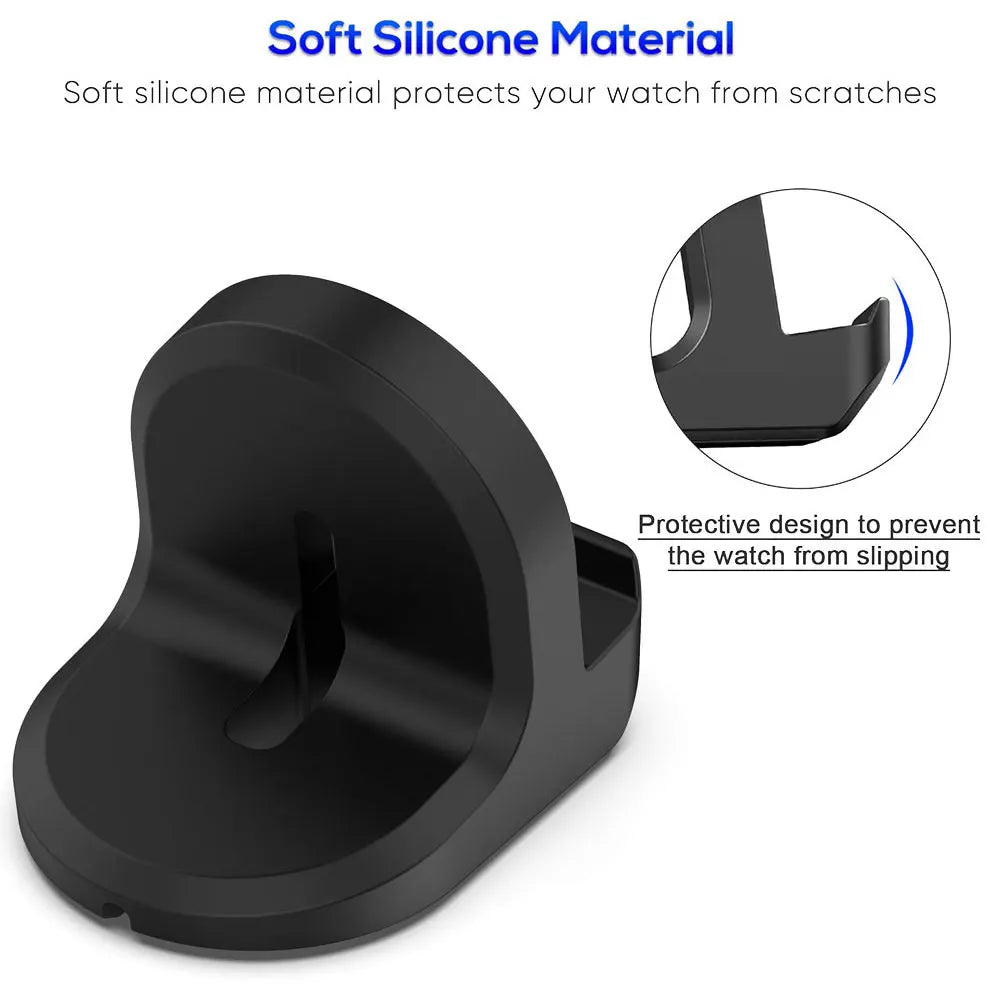 Silicone Charger Dock Holder — Samsung Galaxy Watch Ultra 47mm & Galaxy Watch 7/6/5/5 Pro Stand with USB Cable