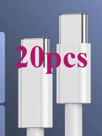 20-Pack 100W PD USB-C to USB-C Fast Charging Cables - Type-C Quick Charge Cords for iPhone 17 Pro Max, 16, 15, 14, 13, 12, 11, X and XS