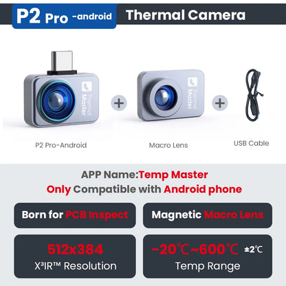1112°F P2 Thermal Camera - Handheld Infrared Imager for Car Diagnostics, Machine Repair, HVAC & Home Inspection