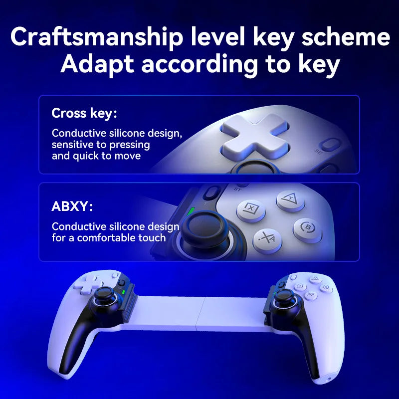 BSP-D9 Wireless Bluetooth Mobile Game Controller – Stretch Design for PC, Tablet, Switch, PS3/PS4, Dual Hall Somatosensory Controller