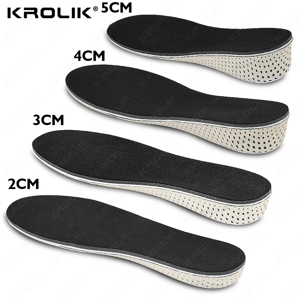 Memory Foam EVA Height Increase Insoles 2–5cm – Breathable Lightweight Shoe Lift Inserts for Men & Women Sports & Everyday Use