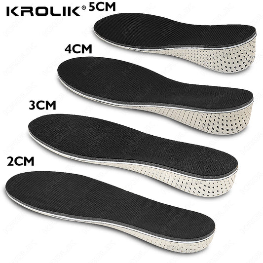 Memory Foam EVA Height Increase Insoles 2–5cm – Breathable Lightweight Shoe Lift Inserts for Men & Women Sports & Everyday Use