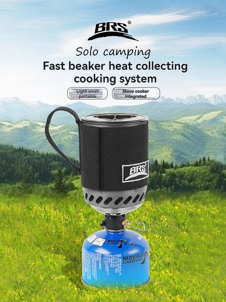 1500W BRS-61 Outdoor Heat Collecting Pot Burner — Ultralight Portable Hiking & Backpacking Stove System