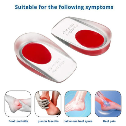 Medical Silicone Heel Protector Insoles – Inserts for Heel Spur Relief, Plantar Fasciitis Pain & Pressure Reduction
