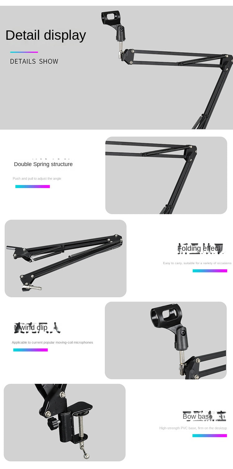 Adjustable Microphone Suspension Boom Arm Stand – Compatible with K669, K670, K658, K678, K690, Compact Mic Stand for Broadcasting