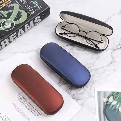 PU Pearlescent Glasses Case - Hard Protective Eyewear Box for Men & Women Myopia, Reading Glasses & Sunglasses