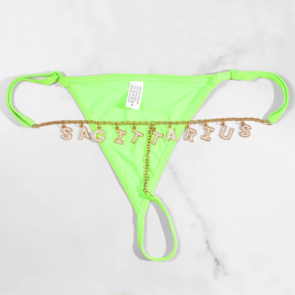 Custom Name Letter Women’s Thong Panties – Sexy Low Waist Adjustable Comfort Lingerie Underwear